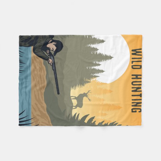Wilde Jagd Fleecedecke (Vorderseite (Horizontal))