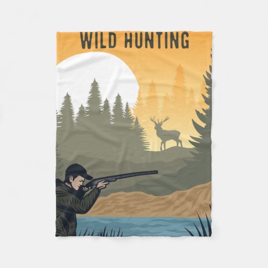 Wilde Jagd Fleecedecke (Vorderseite)