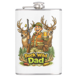 Wilde Jagd mit Papa lustige Jäger-Geschenkidee Flachmann