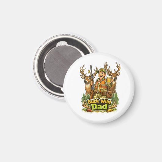 Wilde Jagd mit Papa lustige Jäger-Geschenkidee Magnet (Vorderseite/Rückseite)