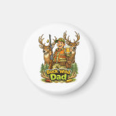 Wilde Jagd mit Papa lustige Jäger-Geschenkidee Magnet (Vorne)