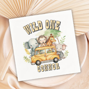 Wilde Jungen Geburtstagssafari Serviette