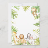 Wilde Jungle Animals Boy Baby Shower Einladung (Rückseite)