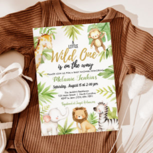 Wilde Jungle Animals Boy Baby Shower Einladung