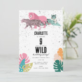 Wilde Jungle-Party-Kindergeburtstag Einladung (Stehend Vorderseite)