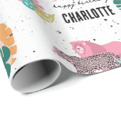 Wilde Jungle-Party-Kindergeburtstag Geschenkpapier (Rolleneckpunkt)