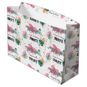 Wilde Jungle-Party-Kindergeburtstag Große Geschenktüte (Rückseite Schrägansicht)