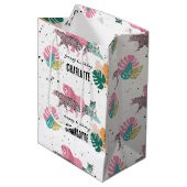 Wilde Jungle-Party-Kindergeburtstag Mittlere Geschenktüte (Vorderseite Schrägansicht)