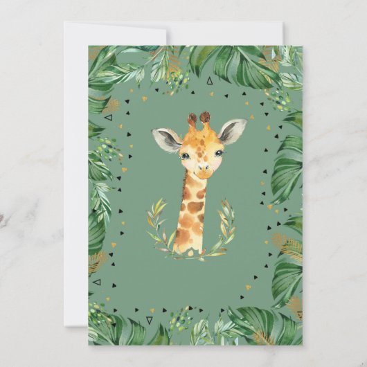 Wilde Jungle Safari 1. Geburtstag Einladung (Rückseite)