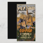 Wilde Jungle Safari Baby Geburtstagsempfehlung (Vorne/Hinten)