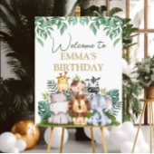 Wilde Jungle Tiere Geburtstag Begrüßungszeichen Poster