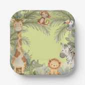 Wilde Jungle Tiere Geburtstagsparty Pappteller (Vorderseite)