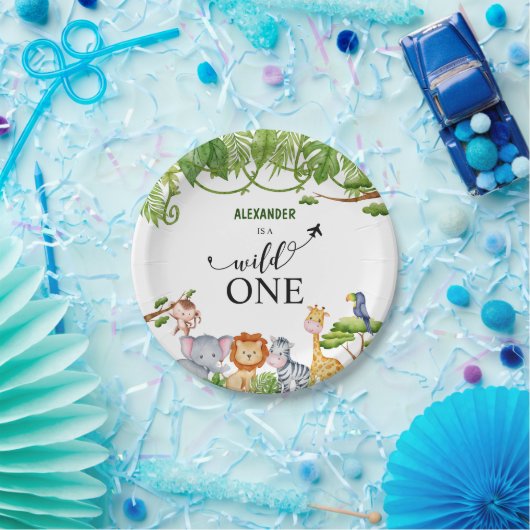 Wilde Jungle Tiere Wasserfarbe Pappteller (Party)