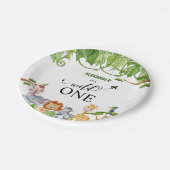 Wilde Jungle Tiere Wasserfarbe Pappteller (Schrägansicht)