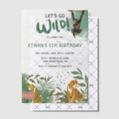 Wilde Jungle Tiere zum Geburtstag Pergament Einladungen (Versetzt (Einladung))