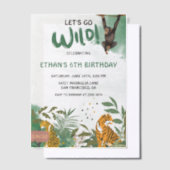 Wilde Jungle Tiere zum Geburtstag Pergament Einladungen (Versetzt)