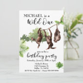 Wilde Jungle-Wasserfarben-Affen Einladung (Stehend Vorderseite)