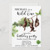 Wilde Jungle-Wasserfarben-Affen Einladung (Vorne/Hinten)