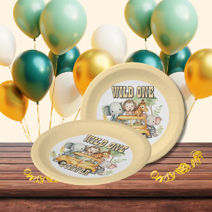 Wilde Jungs Geburtstag Safari-Tiere  Pappteller