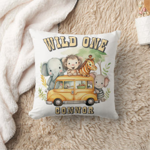 Wilde Jungs-Geburtstags-Safari-Tiere  Kissen