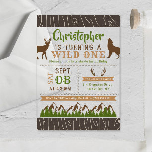 Wilde Jungs zum ersten Geburtstag Acryleinladungen