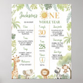 Wilde Jungtiere 1. Geburtstag Meilenstein Poster (Vorne)