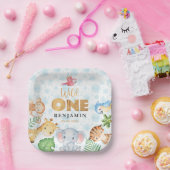 Wilde Jungtiere 1. Geburtstag Party Papier P Pappteller (Party)