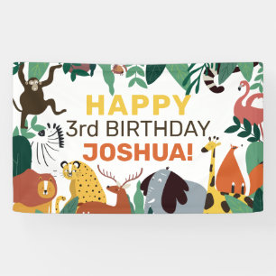 Wilde Jungtiere Kindergeburtstag Party Custom Banner