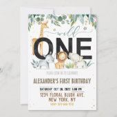 Wilde Jungtiere zum ersten Geburtstag Einladung (Vorderseite)