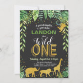 Wilde Jungtiere zum Geburtstag Einladung (Vorderseite)