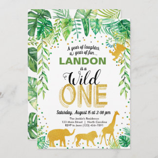 Wilde Jungtiere zum Geburtstag Einladung Jungle Sa