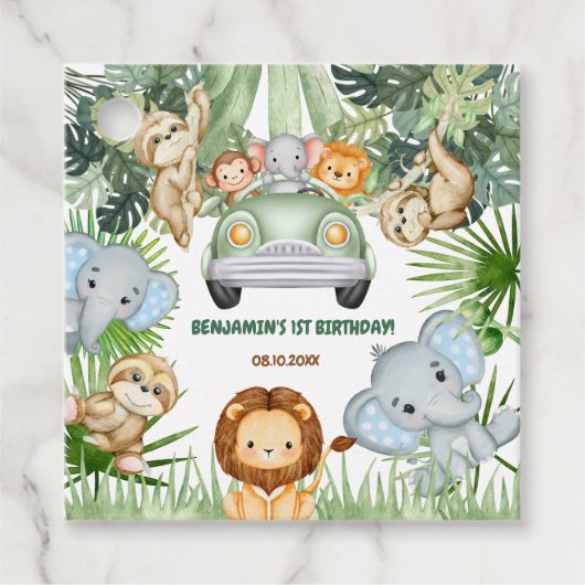 Wilde Jungtiere zum Geburtstag Geschenkanhänger (Vorderseite)