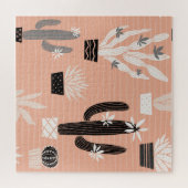 Wilde Kakteen: Farbiges Wasserfarbmuster Puzzle (Horizontal)