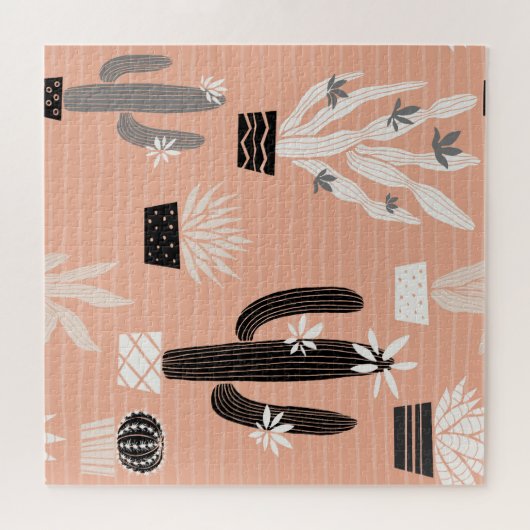 Wilde Kakteen: Farbiges Wasserfarbmuster Puzzle (Horizontal)