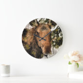 Wilde kanadische Elche im Winter-Schnee Große Wanduhr (Zuhause)