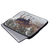 Wilde kanadische Elchkühe und Winterwald II Laptopschutzhülle (Vorne Knopf)