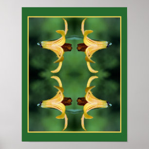 Wilde Kanadische Lilie und Insektenspiegel Abstrak Poster