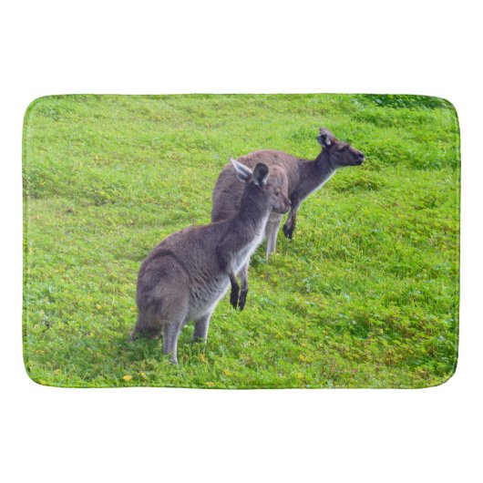 Wilde Kangaroos, große Speicherschaummatte Badematte (Vorderseite)