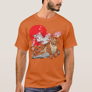 Wilde Katze Kirschblüten Dschungel Tier Sakura Asi T-Shirt