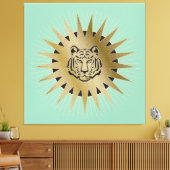 Wilde Katze - überzogene Canvas Leinwanddruck (Insitu (Wohnzimmer))