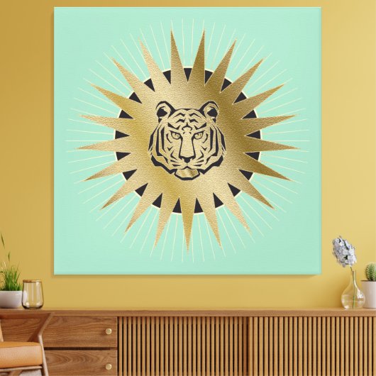 Wilde Katze - überzogene Canvas Leinwanddruck (Insitu (Wohnzimmer))