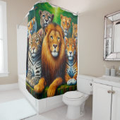 Wilde Katzen Duschvorhang (Beispiel)