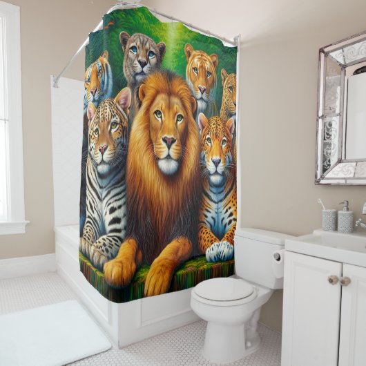 Wilde Katzen Duschvorhang (Beispiel)