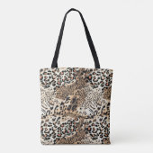 Wilde Katzen Modernes Tierleopard-Druckmuster Tasche (Rückseite)
