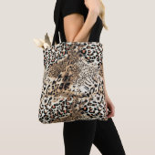 Wilde Katzen Modernes Tierleopard-Druckmuster Tasche (Von Nahem)