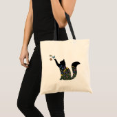 Wilde Katzen-Silhouette Schmetterling Tragetasche (Vorderseite (Produkt))