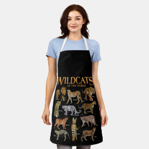 Wilde Katzen Tiere der Welt für Erziehung und Bild Schürze