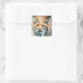 wilde Katzensticker Quadratischer Aufkleber (Tasche)