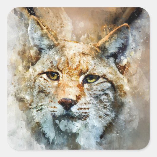 wilde Katzensticker Quadratischer Aufkleber (Vorderseite)