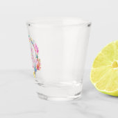 Wilde kinderfarbene Aquarellkunst personalisiert Schnapsglas (Rechts)